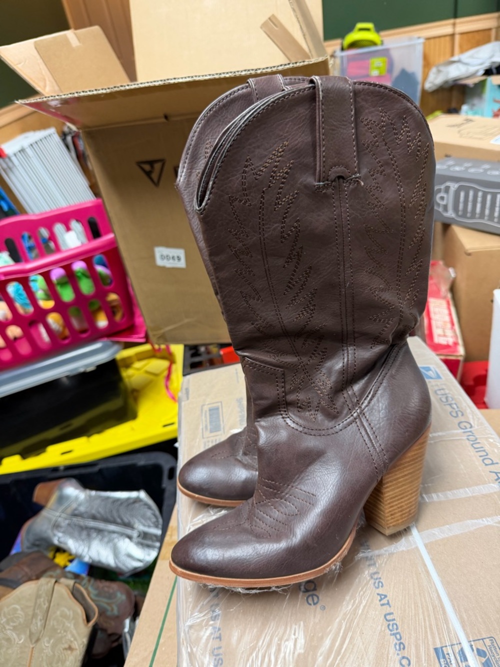 DISCONTINUED MIRANDA LAMBERT Women's Dark Brown Heeled Western Boot